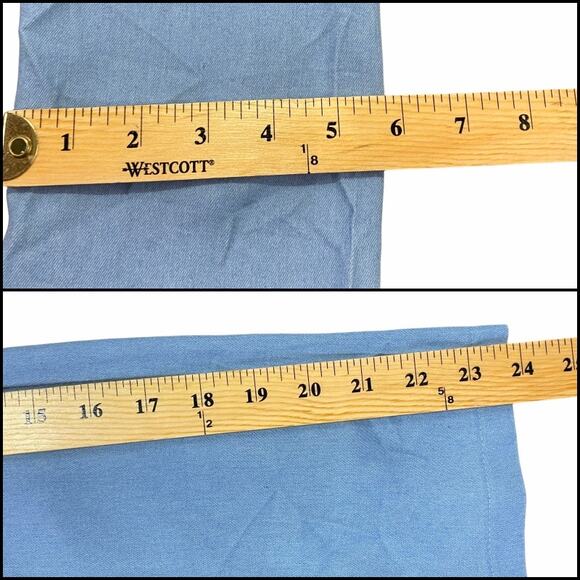 Chambray Waterfall Cardigan XL Blue Asymmetrical Open Front Roll Tab Sweater XL - Picture 11 of 13